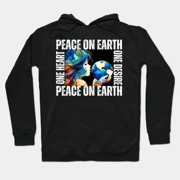 World Of The Peace. Peace To The World. One Heart On Desire Peace On Earth. Hoodie by JSJ Art